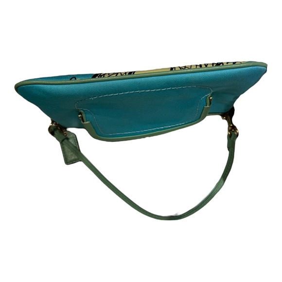 Coach Bonnie Cashin Large Slim Wristlet Kisslock Coin Pouch in Blue Green - Picture 3 of 5